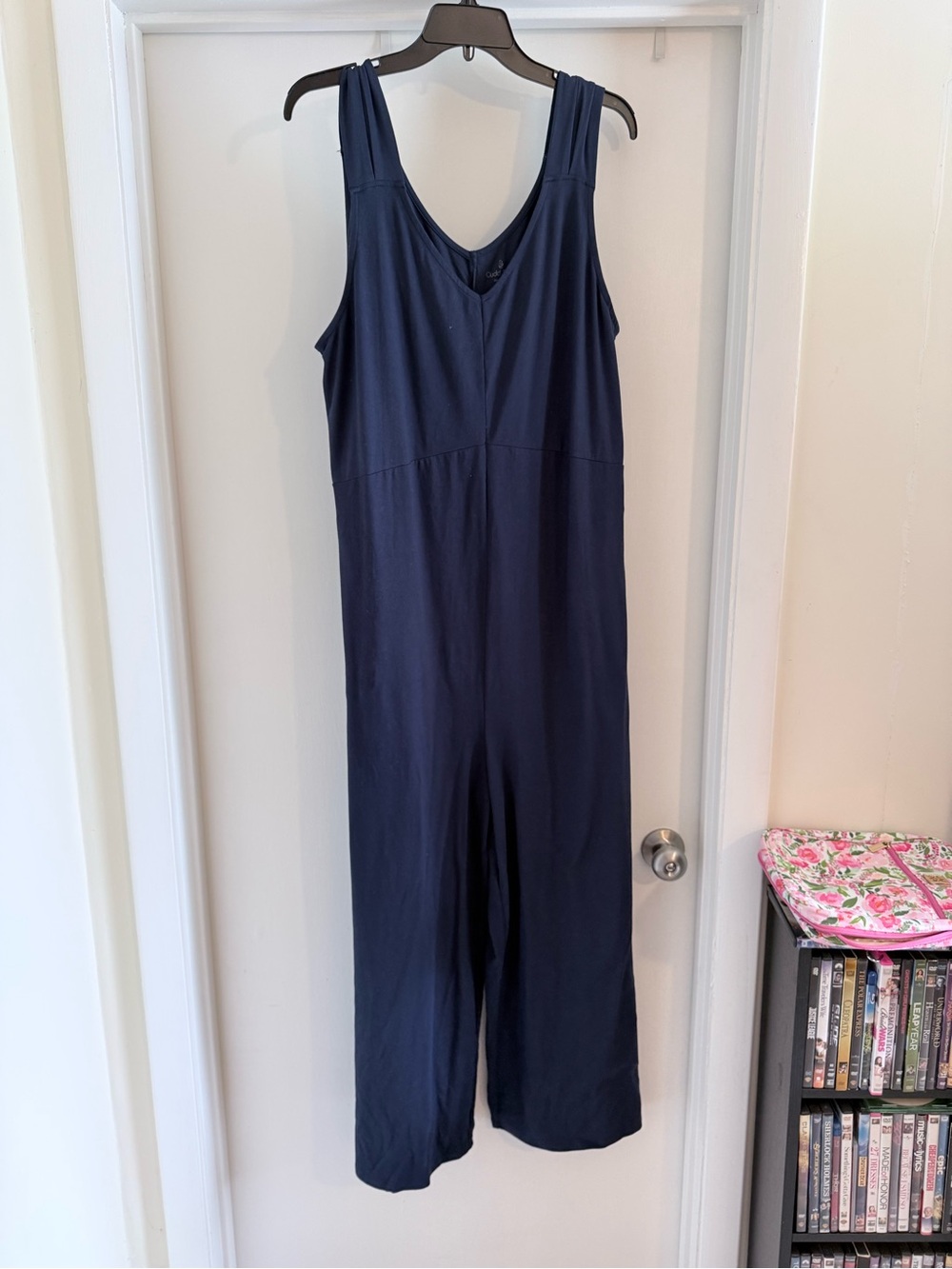 Cuddl Duds Navy Sleeveless V-Neck Jumpsuit